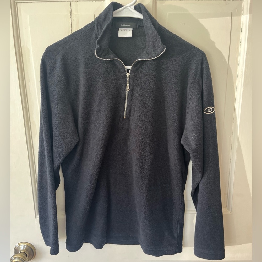 Vintage Bogner Italian Lightweight Fleece 1/4 Zip Black XS Pullover